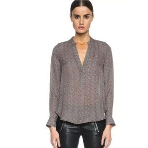 Vince Silk Half Placket Blouse Silk 0